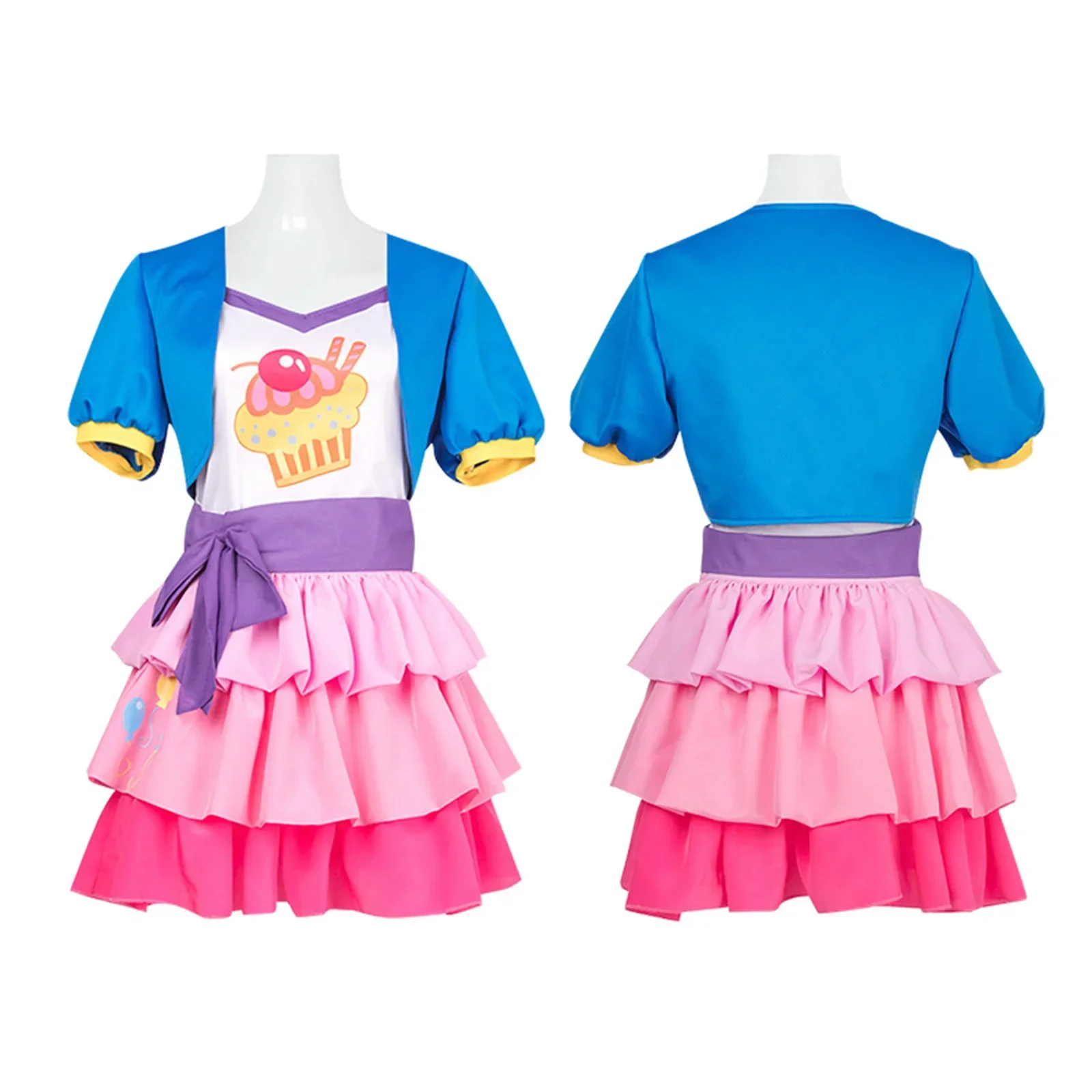 2025 Pinkie Pie Cosplay Costume Fashion Uniform Suit Outfit Top Jackets Skirts Accessories Outfit Halloween Party Dress for Girl