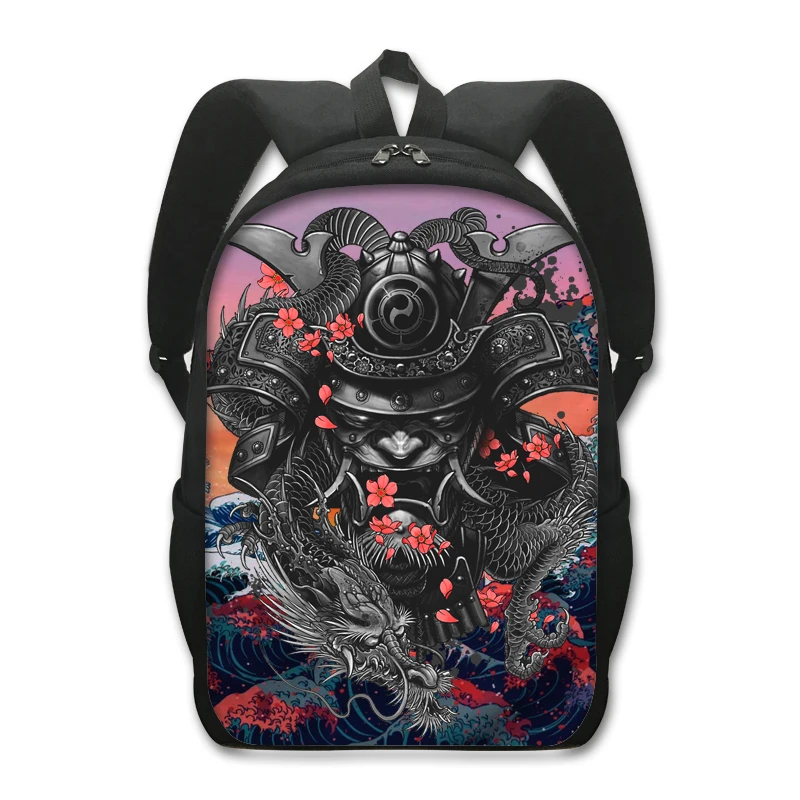 Mochila japonesa Samurai Warrior Harajuku, bolso de viaje Bushido, mochila para ordenador portátil para adolescentes, mochilas escolares de Hip Hop para hombres y mujeres