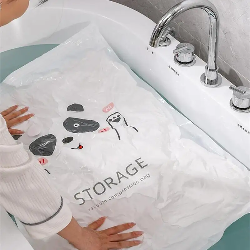 Reusable Vacuum Bag and Pump Cover for Clothes Storing Large Plastic Compression Empty Bag Travel Accessories Storage Container