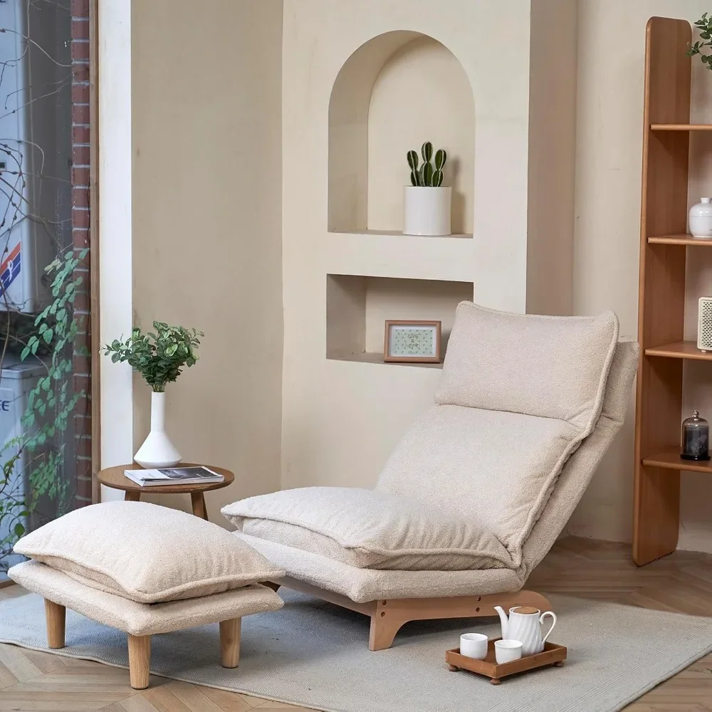 

Indoor Japanese Style Chaise Lounge Sofa Chair Floor Gaming Chair Lazy Sofa for Reading Game Meditating Adjustable Positions