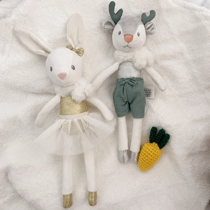 Ballet lapin poupée wapiti en peluche mignon animaux en peluche poupée jouets pacifier la poupée haute qualité en peluche jouet pour bébé enfants dormir