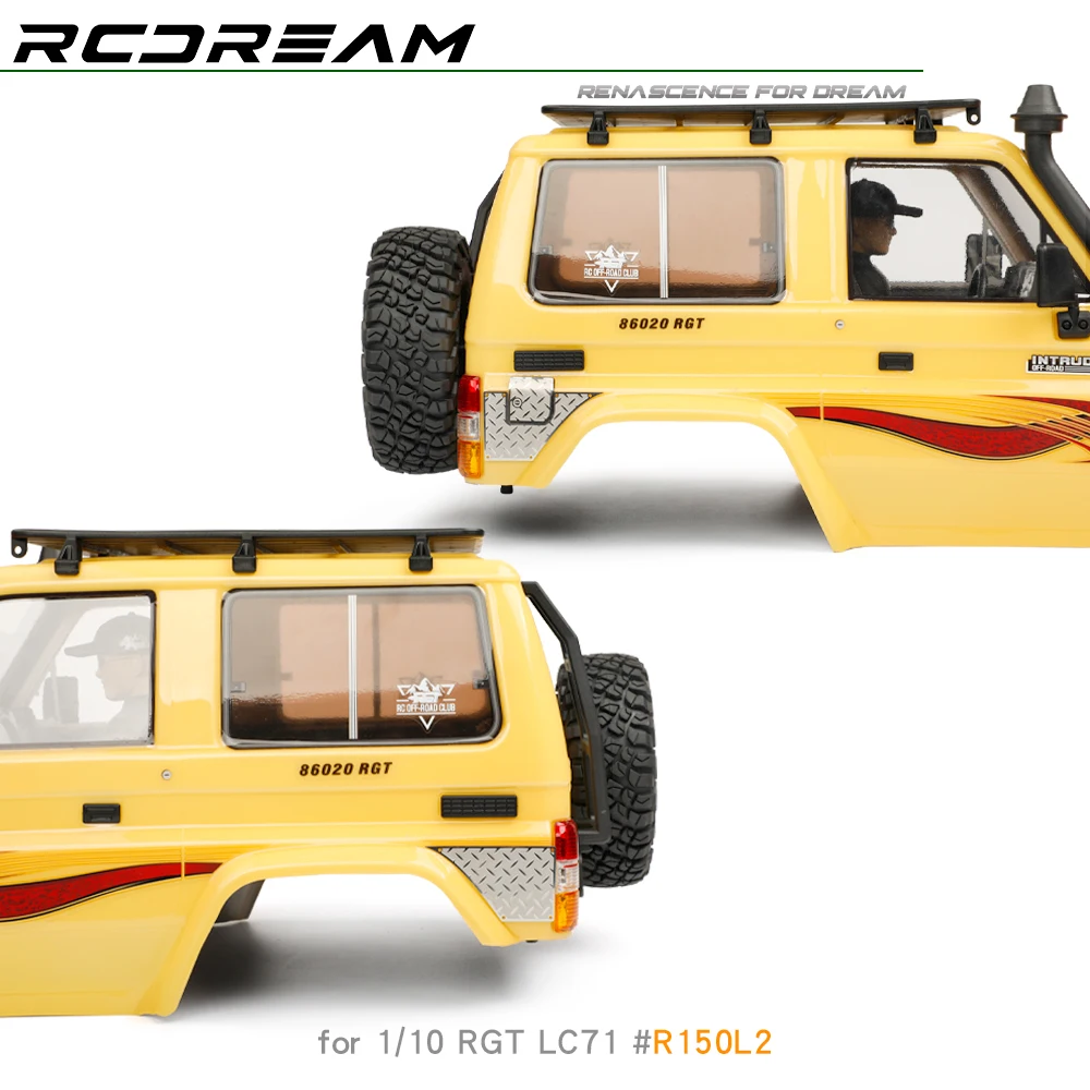 스테인레스 스틸 테일 사이드 스커트 및 연료 탱크 장식 시트 1/10 RC 크롤러 자동차 RGT LC71 EX86020 랜드 크루즈 업그레이드 부품