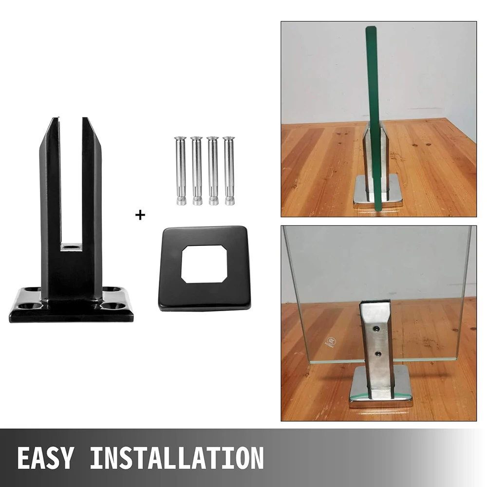 160mm/6.3in Stainless Steel Pillar Base Villa Balcony Fixed Clip Special Pool Clip Staircase Handrail Guardrail Glass Card Slot