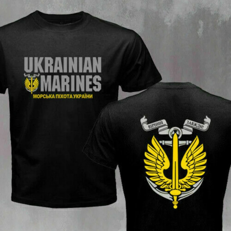 

Ukrainian Naval Infantry Marines Ukraine Military T Shirt New 100% Cotton Short Sleeve O-Neck T-shirt Casual Mens Top