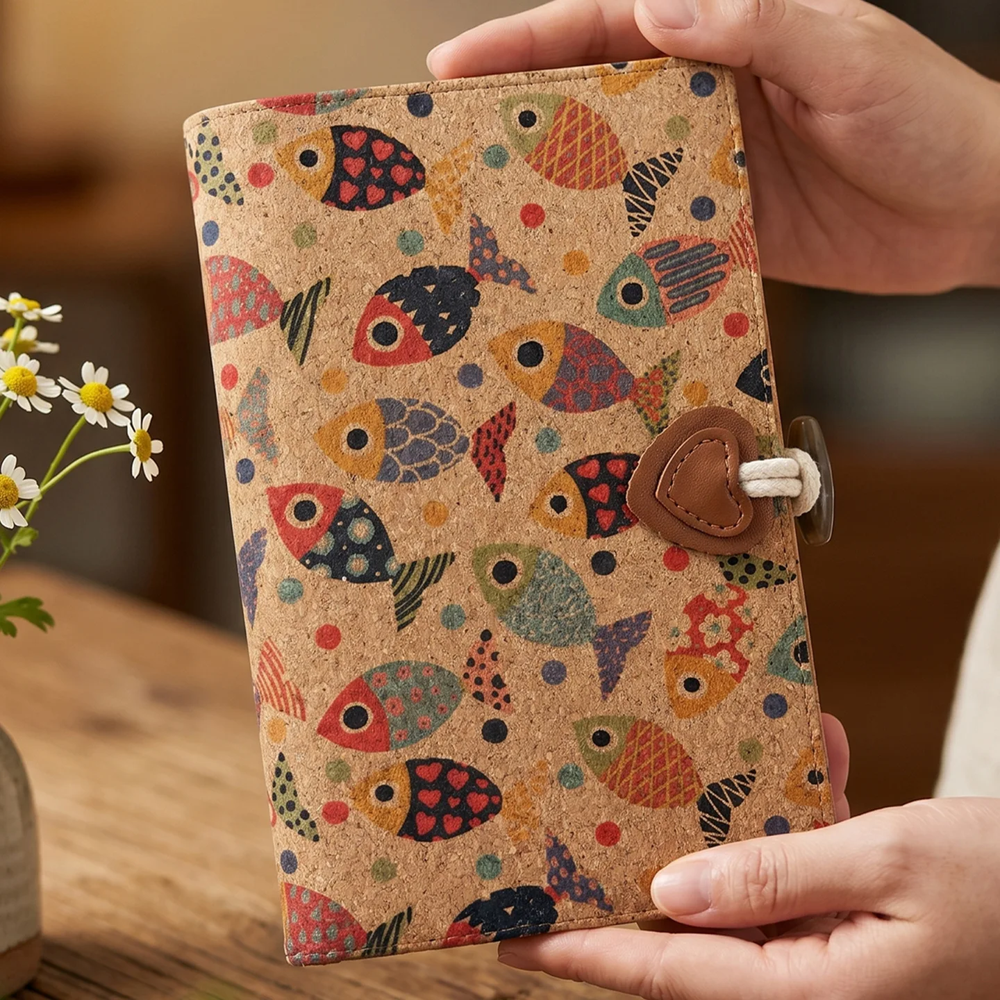 A6 Soft Cute Dot Small Fish Mini Handbook Wavelet Dot Swimming Fish Horizontal Grid Blank Inner Page Girl's Daily Mood Memoirs