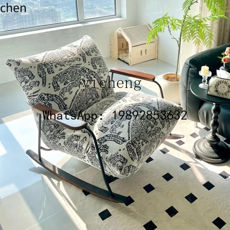 HT  rocking chair adult living room balcony light luxury retro single sofa casual