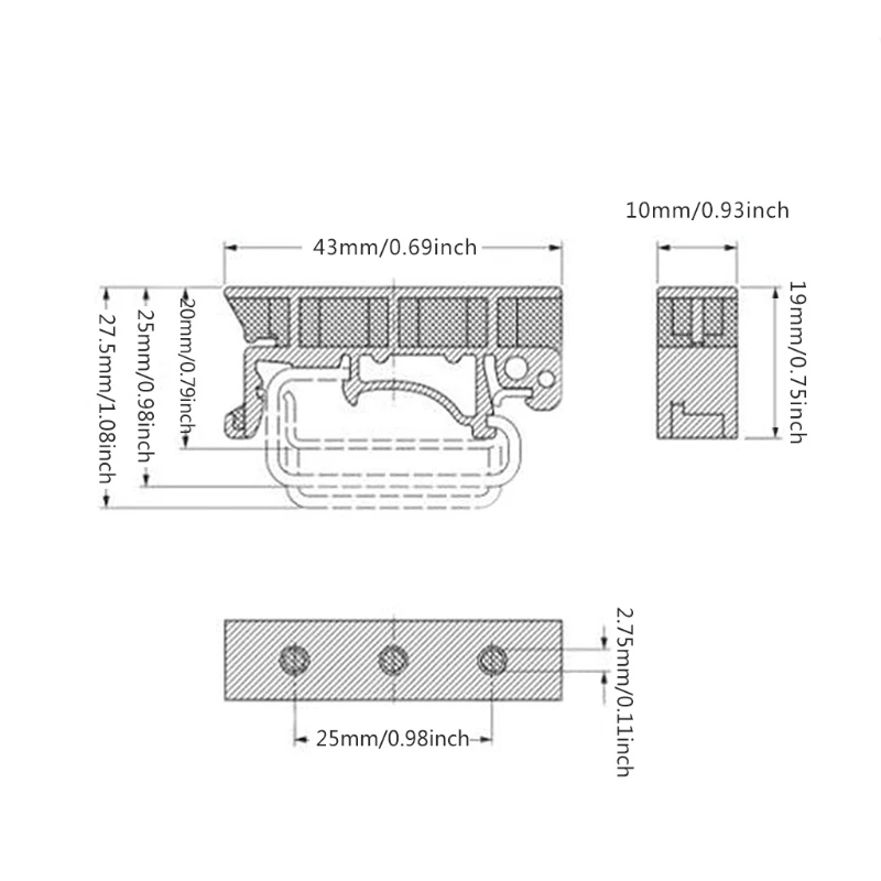 652F PCB Carrier 1 set of Simple PCB Circuit Board Mounting Bracket For Mounting DIN Rail Mounting 2x Adapter+4x Screws