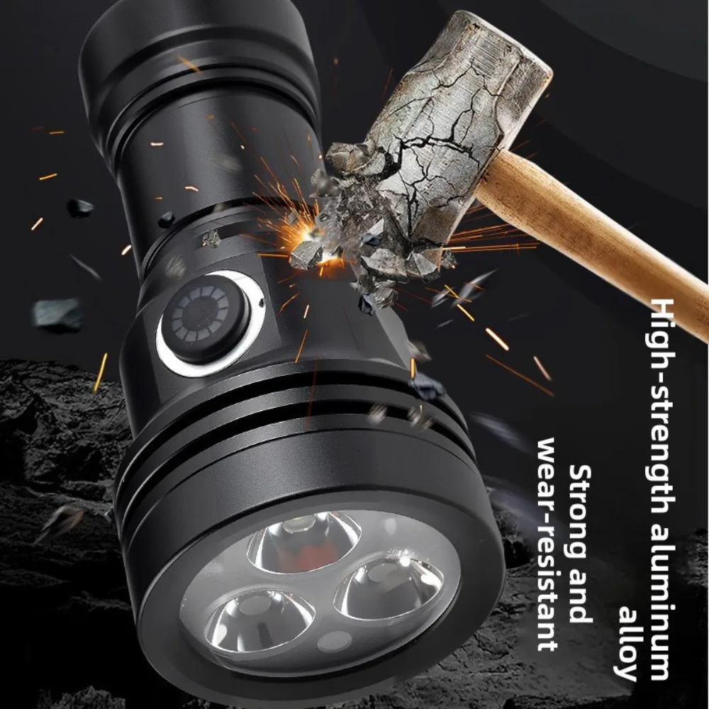 Ruiying Three - Eye Small Cannon High - Power Flashlight, Factory - Direct Mini Portable Flashlight, Rechargeable