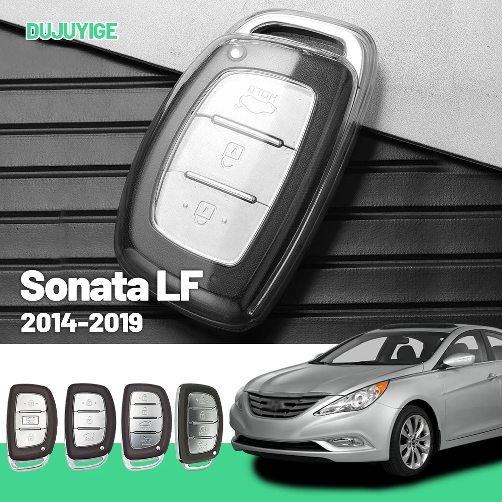 

Clear TPU Car Key Case For Hyundai Sonata LF 2014-2019 Key Fob Cover Protector Shell Auto Accessories 2015 2016 2017 2018