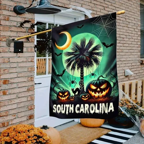 South Carolina Halloween Pumpkin Spooky Flag Graden Flag GJN EEN AAL HHM WZZ yyi