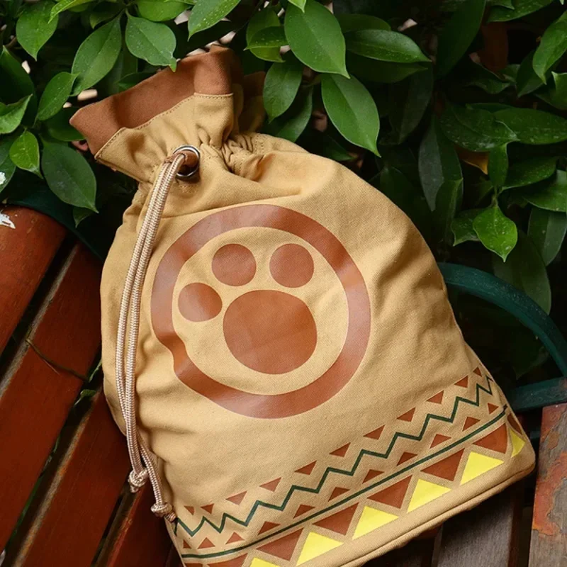 ZA01 몬스터 헌터 Airou 고양이 Drawstring 캔버스 배낭 일본식 Schoolbag Anime Peripheral1Lm@