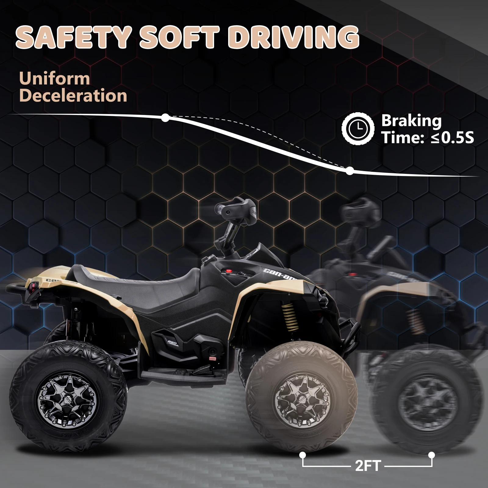 12 V 4-Rad-Elektro-ATV-Kinderspielzeug zum Aufsitzen für 3–8 Jahre Geburtstagsgeschenke mit ferngesteuerten Trittreifen, Musik und Geschichte