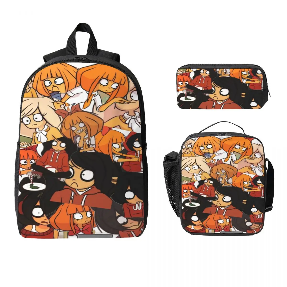3Pcs Ongezellig Mymy Cocos Mayas Backpack Set for Girls Boys Pencil Boxes Bookbag Sets with Lunch Box For Students Knapsack