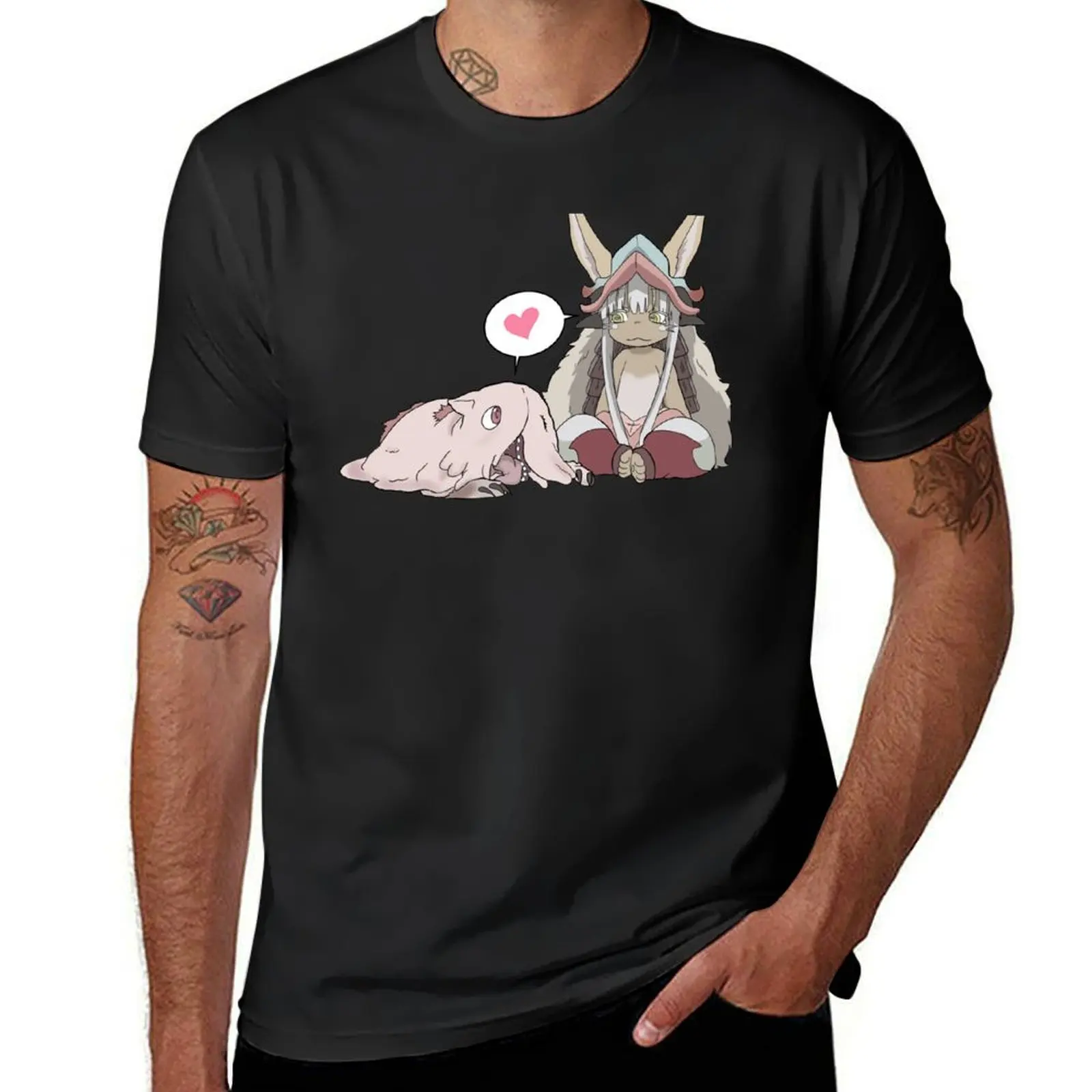 Made in abyss - mitty & nanachi t-shirt ragazzi animal print plus size t-shirt manica corta kawaii clothes mens graphic t-shirt anime