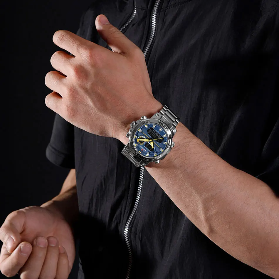 

NAVIFORCE мужские часы с двойным дисплеем спортивные водонепроницаемые часы с хронографом мужские армейские военные цифровые часы для мужчин Relogios Masculino