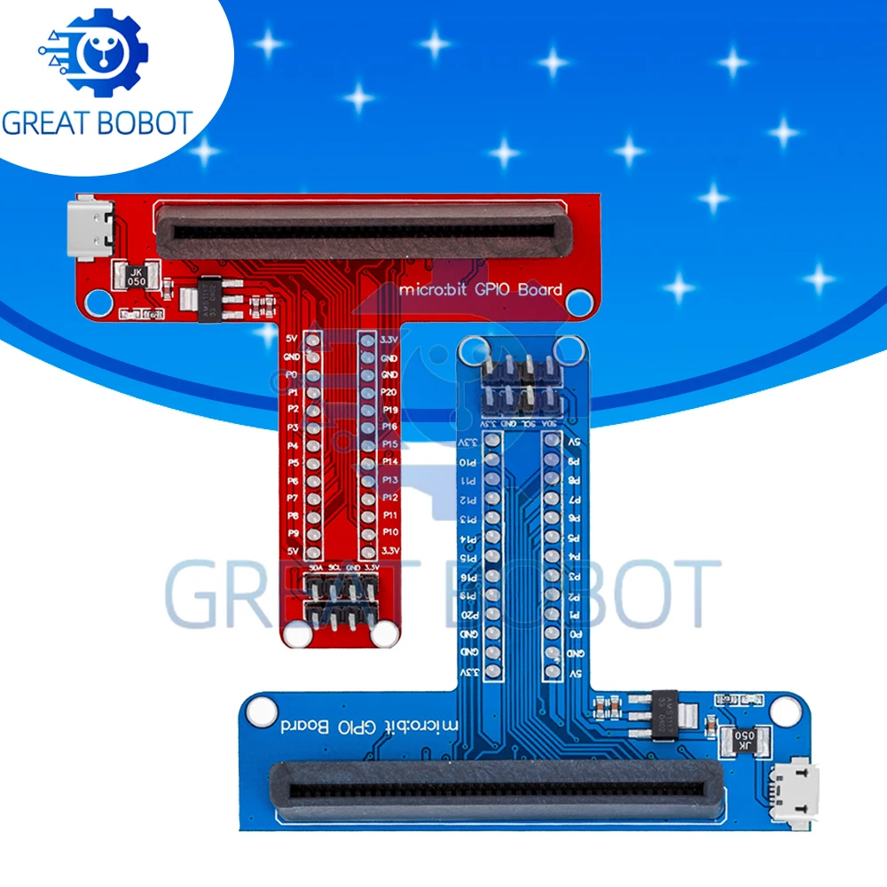 Microbit T‑Shape GPIO Extension Board Pin Interface Expander Module Compatible with Micro:bit V1.5V2 V2.2 DIY Electronic Project