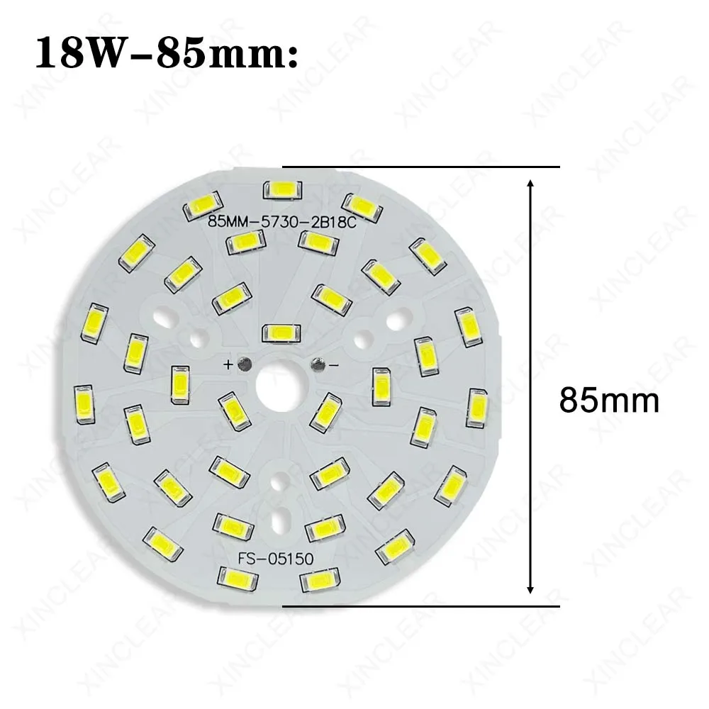 Dioda LED dużej mocy SMD 5730 Chip 18W 54-58V średnica 85mm 100mm żarówka dioda LED okrągłe źródło światła tablica LED Downlight Spotlight