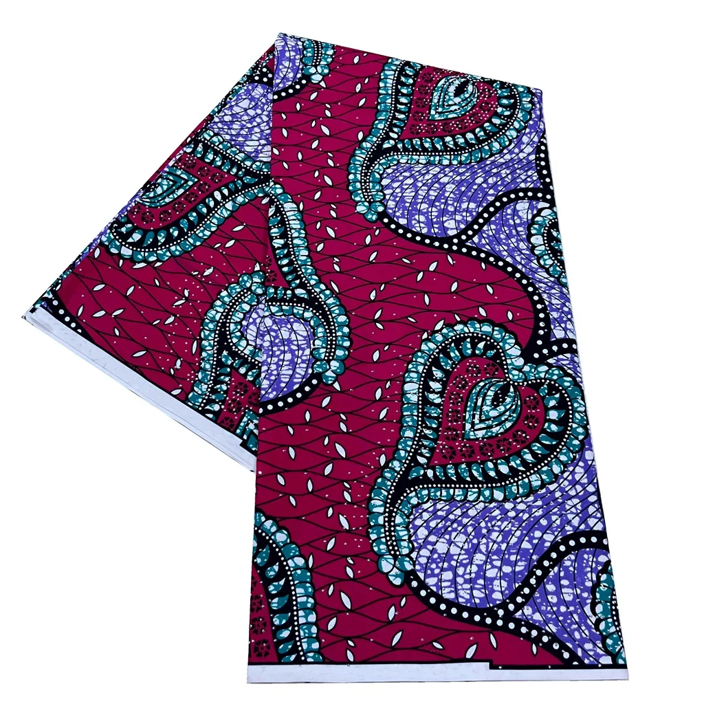 High Quality 100% Cotton African Fashion Wax With Stones Embroidery Ankara Print Batik Wax Fabric For Women Wedding Party Dress