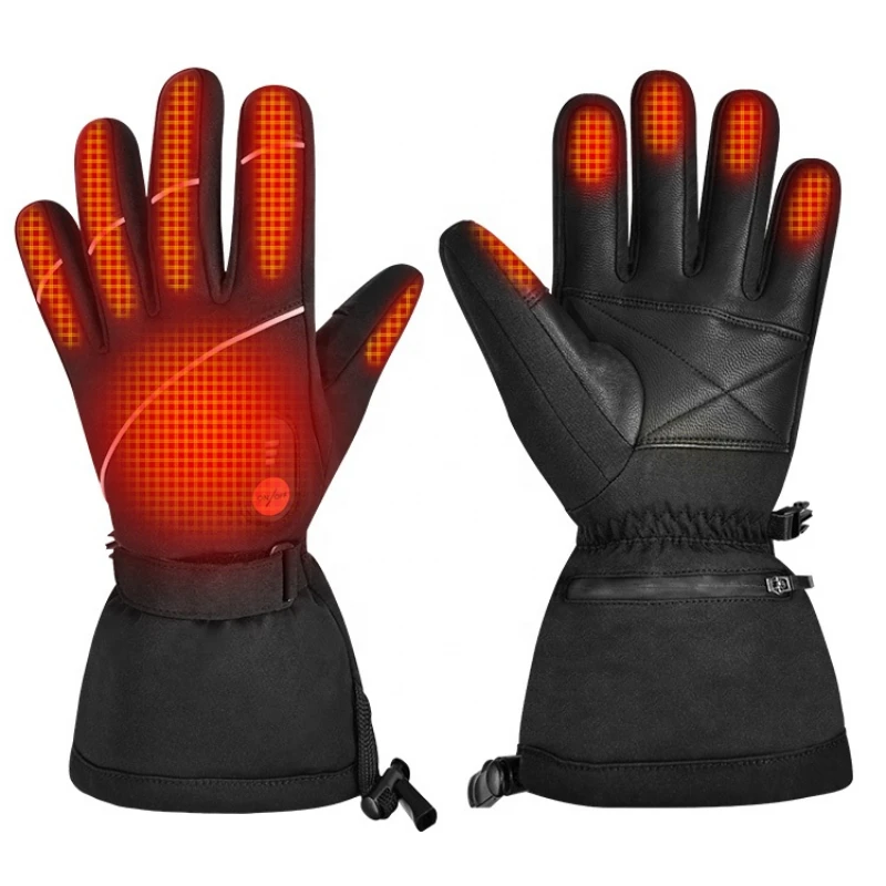 Carbon Fiber Li-ion Rechargeable Battery Heated Waterproof Ski Glove