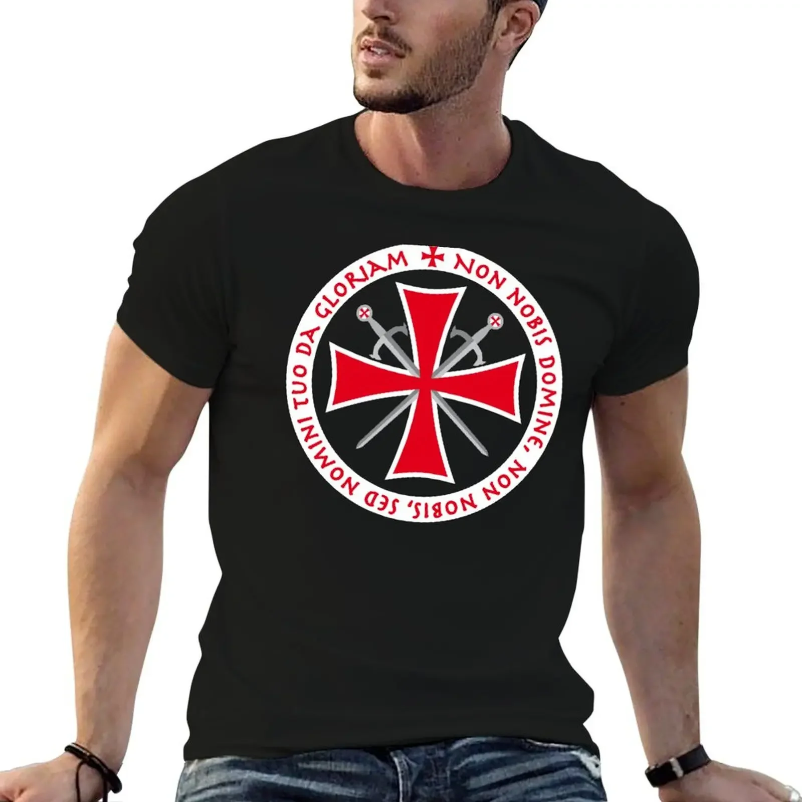 Templar Cross Non Nobis Domine Crusader Knight's Cross Knight T-Shirt man t shirt quick-drying sublime t shirts for men pack