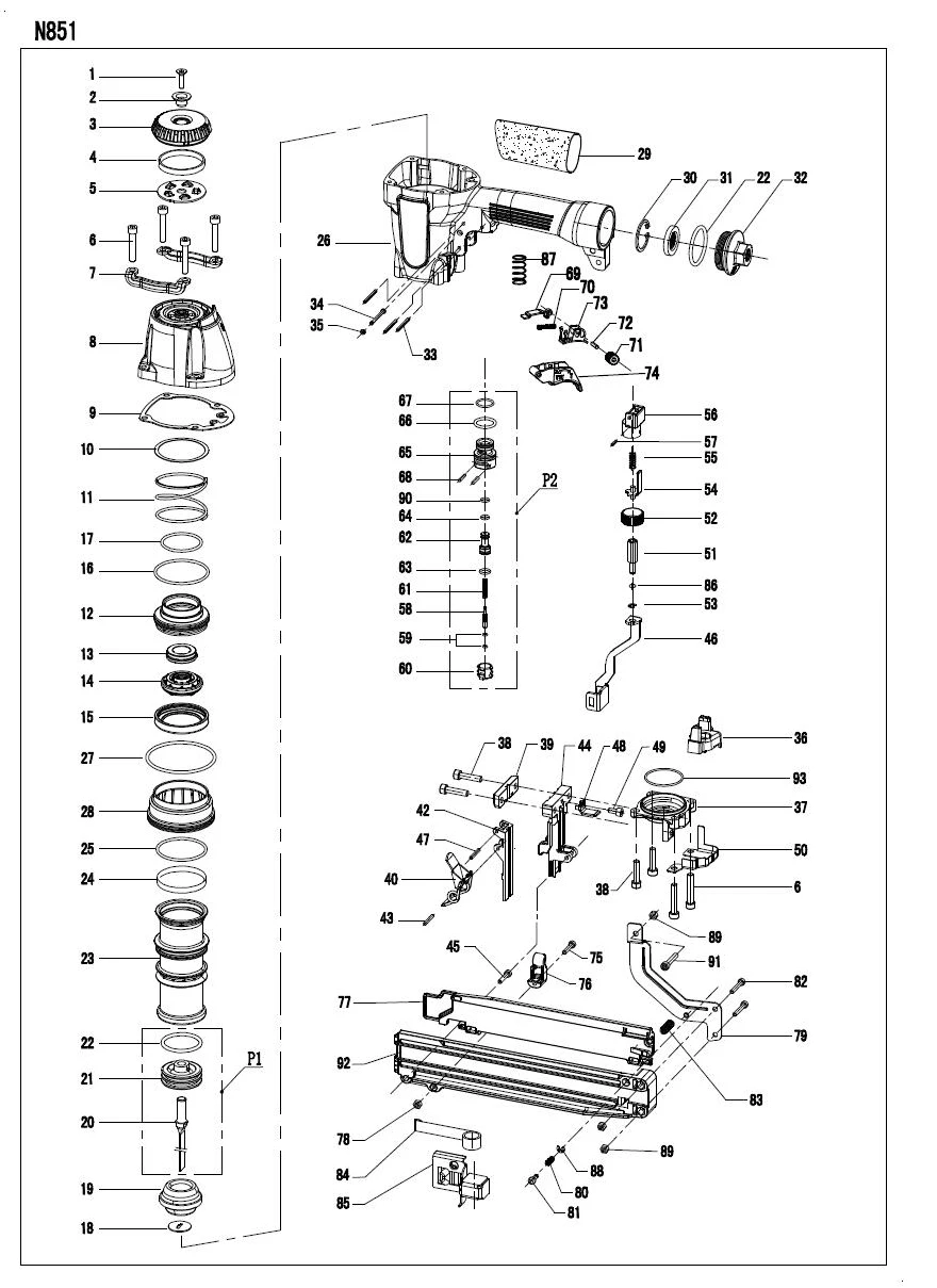 Spare Parts for air stapler N851