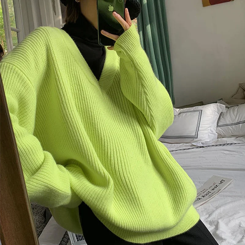 Women\'s Cashmere Sweater 2024 Trend Thick Jumper Korean Fashion Pullover Clothes Sweaters for Women Crochet Tops Knitted Winter