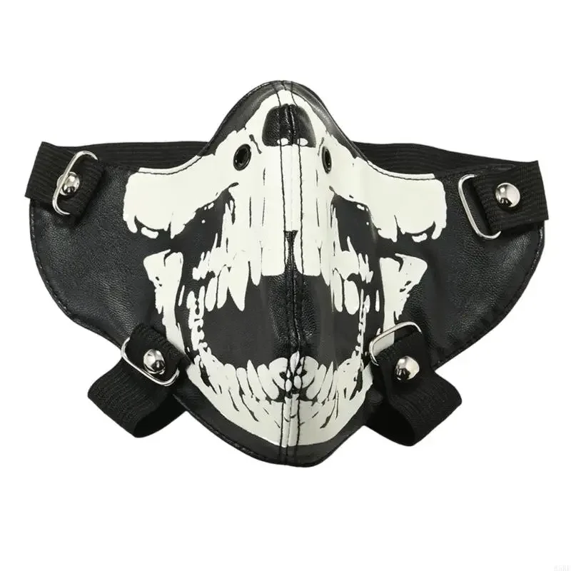 

Halloween Mask Motorcycle Biker Half Face Mask Anti Dust Sports Mask Masquerades Mask Night Light Skeleton Mask Gift