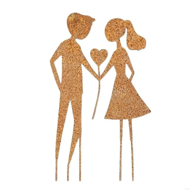 Heart Rusty Garden Stake Ornament Perfect For Outdoor Wedding Anniversary Valentine Day Decoration And Yard Art 87HA