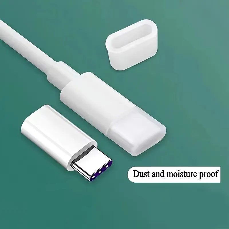 Tipo-c porta de carregamento transparente poeira plug com corda anti-perdido protetor Γ prova de poeira tampa rolha cabo de dados usb tipo c capa