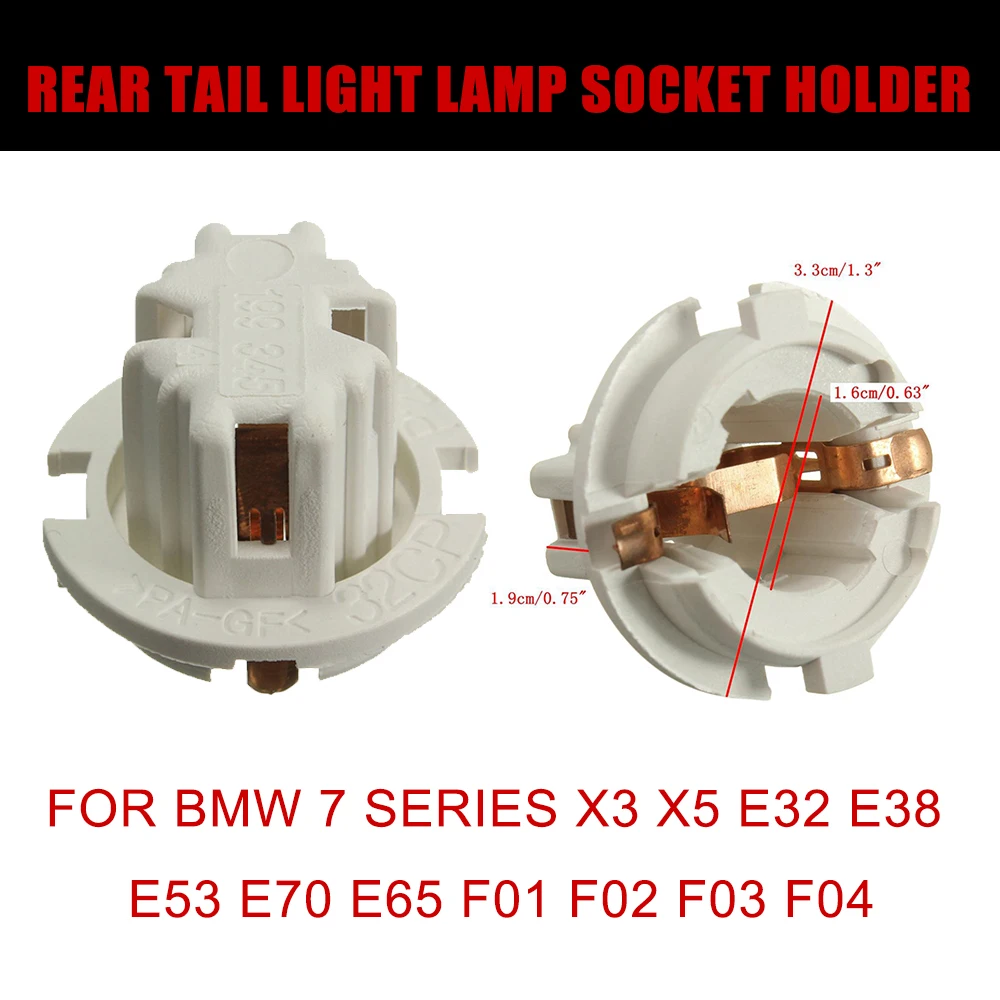 

10 Piece Car Rear Tail Light Lamp Bulb Socket Holder Parts 63216943036 For BMW 7 Series X3 X5 E53 E38 E65 E70 E83 F25 2000-2016