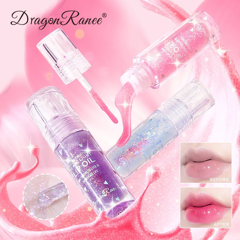 IJsde lipgloss met fijne glitter parelmoer hydraterende vervagende liplijnen lipglazuur lippenstift basis temperatuurveranderend