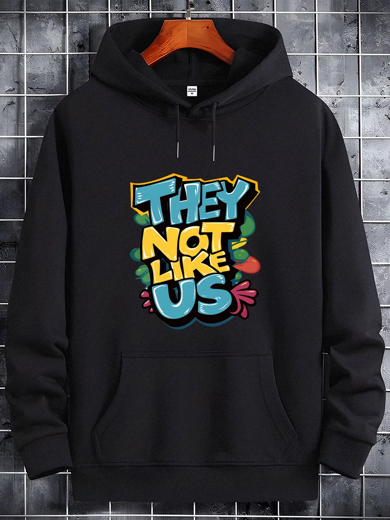 هوديي منقوش مطبوع - بلوفر كاجوال بأكمام طويلة مع جيب أمامي، هوديي أساسي للخريف والشتاء #1