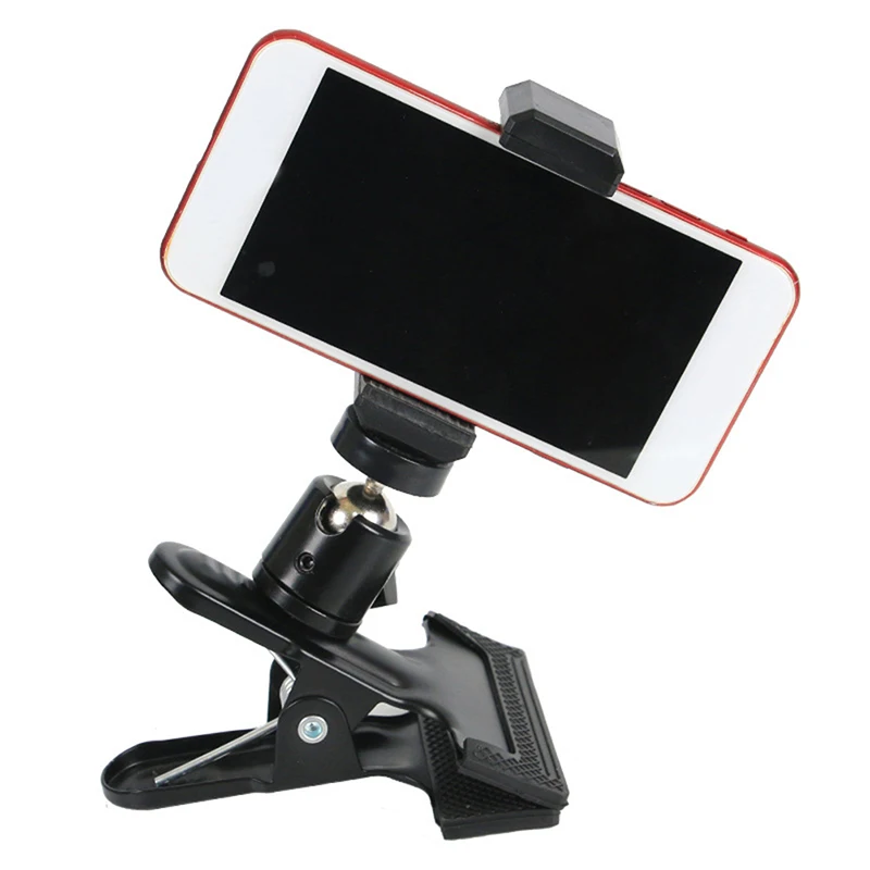 Multi-Function Tripod Camera Clip Clamp Flash Holder Mount Camera Clip Photography Metal Clip With 360 Degree Rotate Head