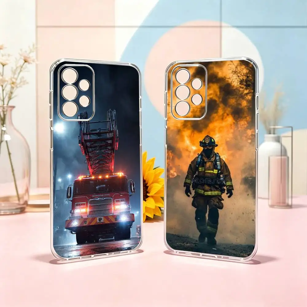 Firefighters Put Out F-Fires  Phone Case For Samsung S25,S24,S21,S22,S23,S30,Ultra,S20,Plus,Fe Transparent Cover Gift
