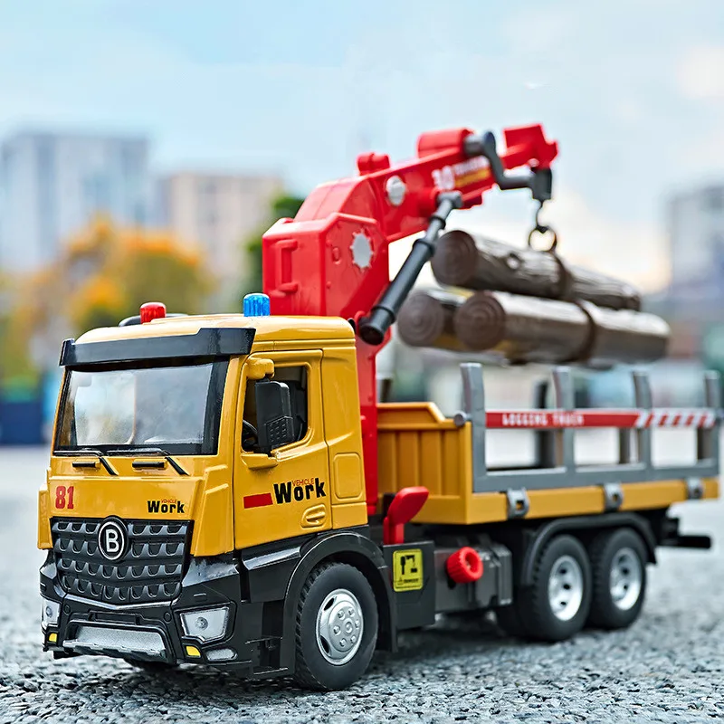 

1: 24 large alloy wood transport vehicle models,simulation crane toys,Engineering car toys,wholesale