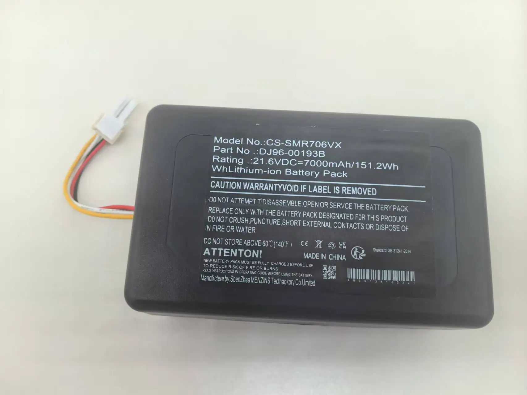7000 mAh Ersatzakku für Samsung PowerBot R7040, PowerBot R7065, PowerBot R7070 DJ96-00193B