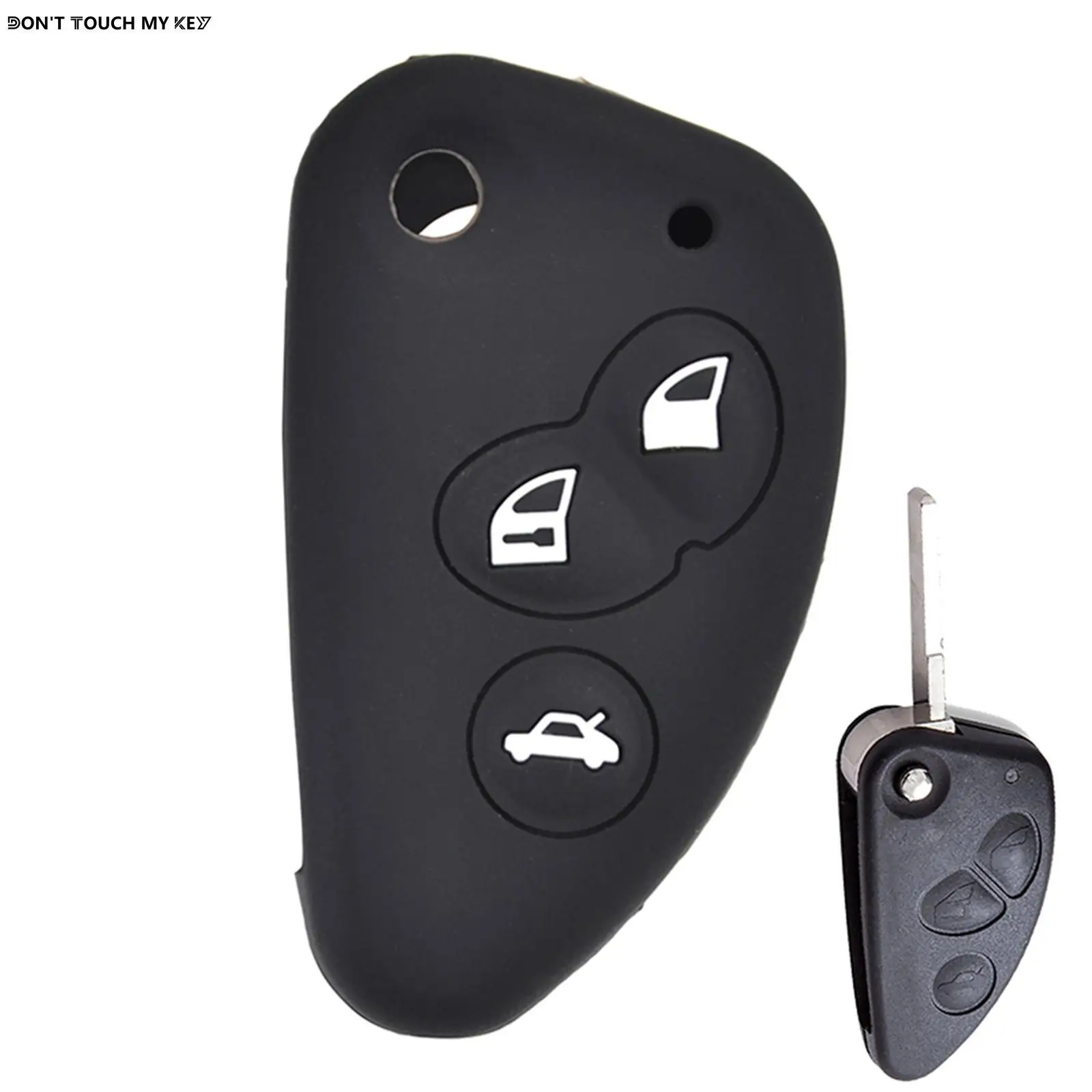 3 Button Silicone Remote Key Case Cover For Alfa Romeo 147 156 166 Gt Jtd Ts Keyless Fob Shell Styling Rubber Protector Holder