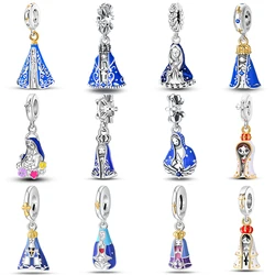 925 Sterling Silver Nossa Senhora Aparecida Dangle Charms Beads Fit Qikaola 925 Original Bracelets DIY Jewelry Making For Women