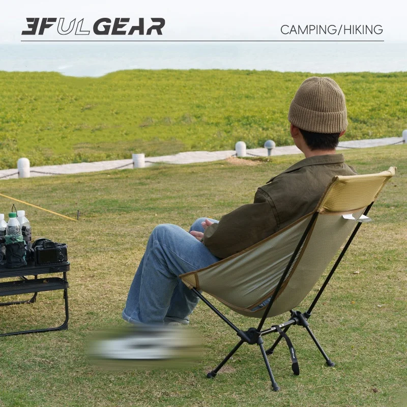 3F UL GEAR Sedia pieghevole portatile ultraleggera per esterni da campeggio Durevole UHWMPE Pesca Moon Chair Sedia da spiaggia da viaggio Zaino
