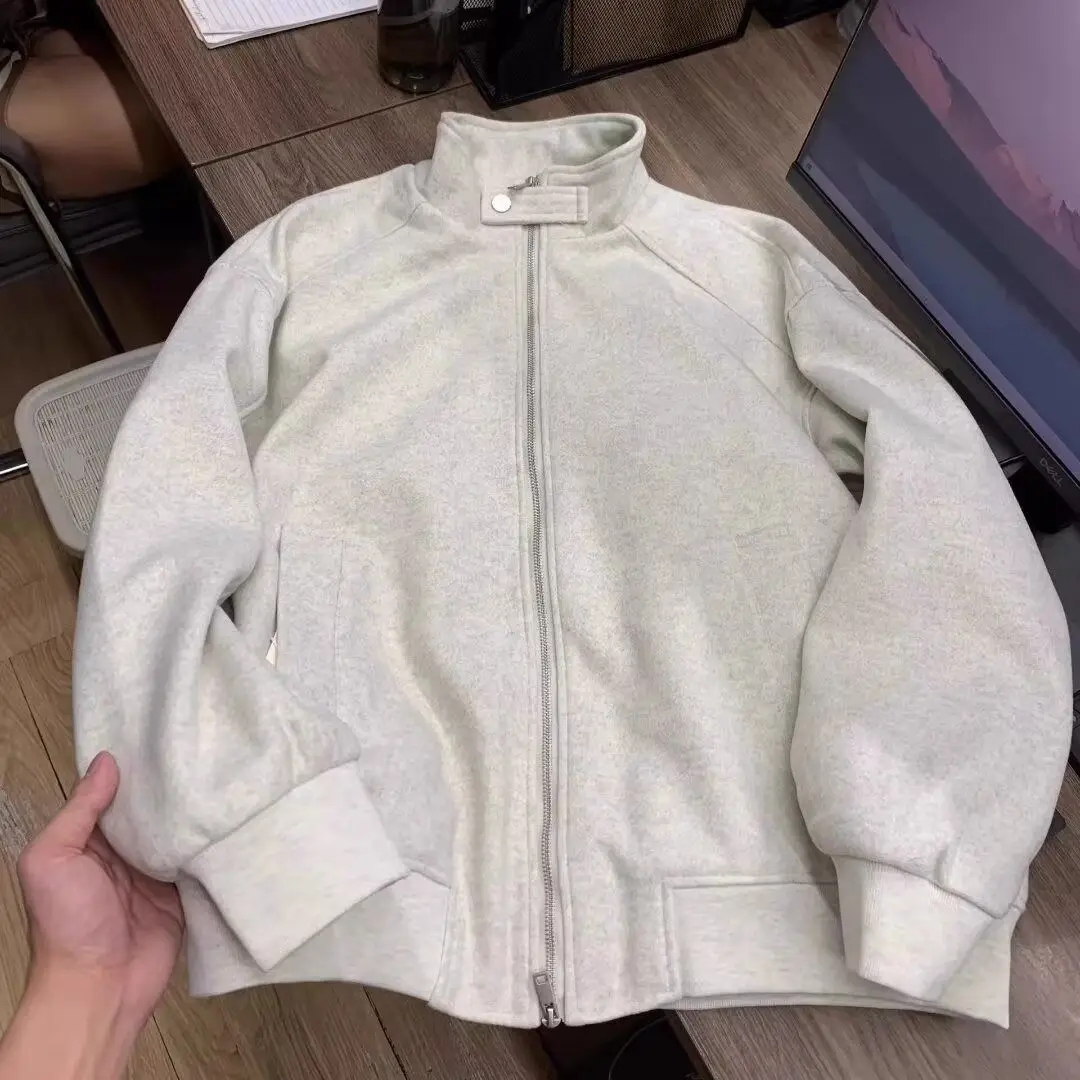 

Американский уличный стиль, цветной, с воротником-стойкой, спортивная куртка для мужчин и женщин, весна-осень, новый тренд, свободная повседневная шерстяная куртка