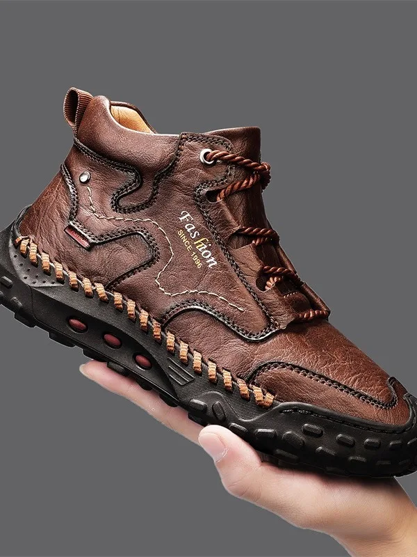 

Cross-Border Men's Casual ort Boots Outdoor Independent Station Men's Mid-Calf Boots Trendy Boots Thiened Rubber Sole