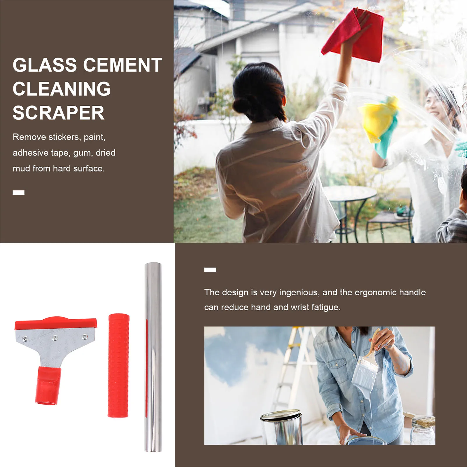 

2 Pcs Cleaning Blade Scraper Tile Floor Tools Flooring Adhesive Plastic Home Tool Glass Cement Hard Surface Sticker Paint