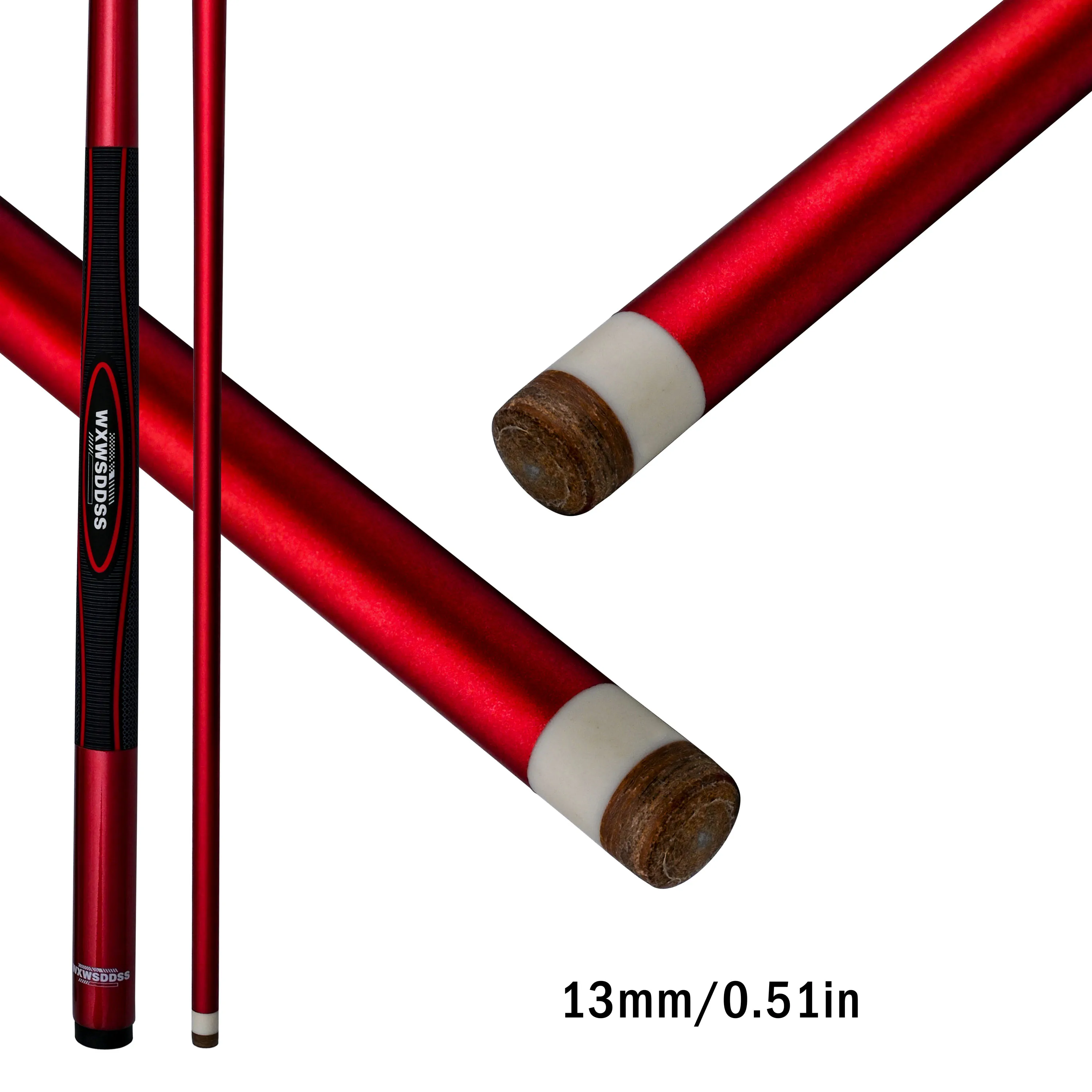 

WXWSDDSS Pro 13mm Low Deflection Glassfiber Pool Cue Shaft Leather Tip Quick Release Joint Rubber Grip 9 Ball Carom