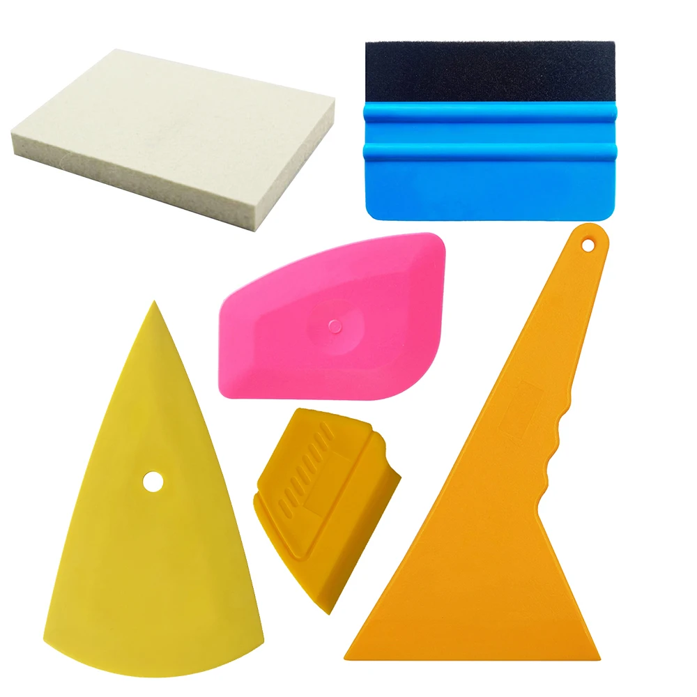 Car Wrapping Tools Kit - Corner Vinyl Scraper Film Felt Squeegee Spatulas Plastic Cutter Wrap Tool for Window Tinting