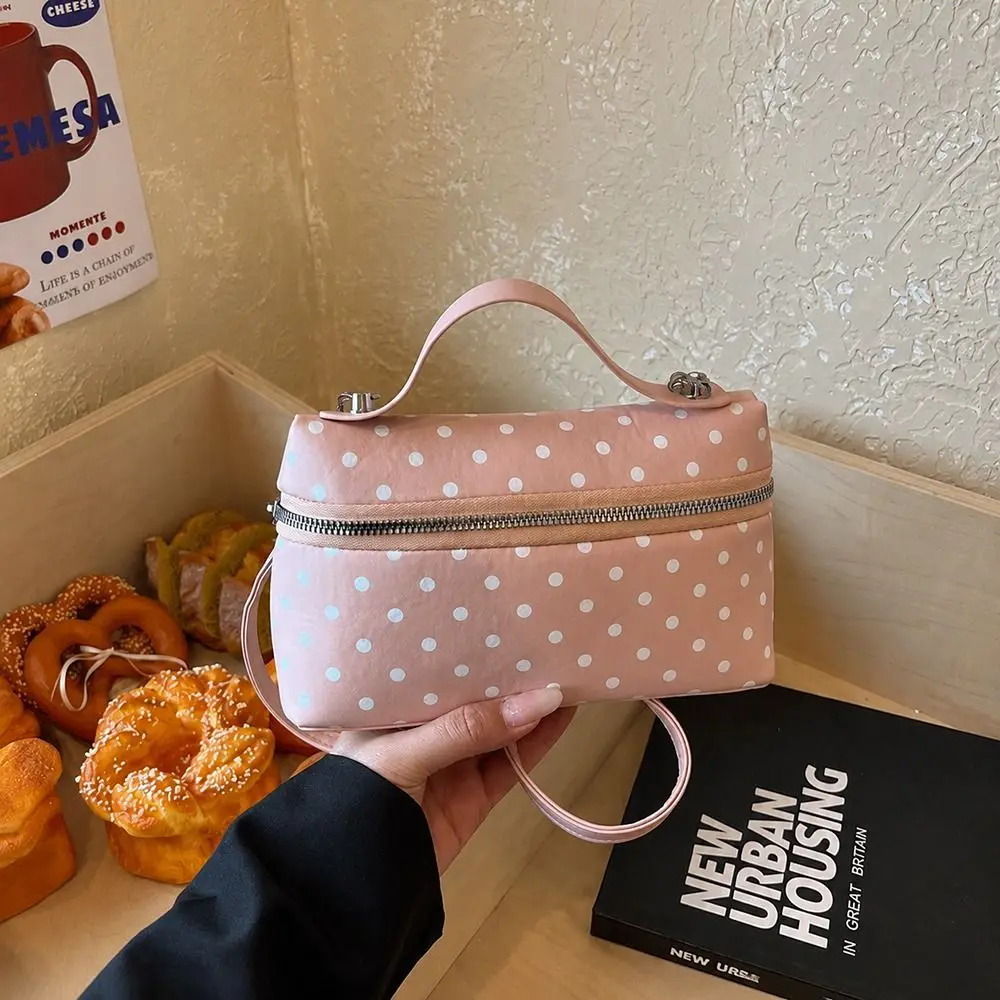 Modische Umhängetasche mit Reißverschluss und Polka-Dot-Muster, Leichtgewichtige Messenger-Tasche mit Verstellbarem Schulterriemen, Polka-Dot-Reißverschlusstasche für Dates – Detail 3