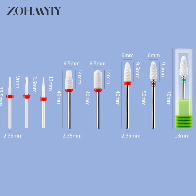 Foret à ongles en céramique tungstène, fraise pour manucure pédicure, limes à ongles, accessoire d'équipement d'art des ongles, 1 pièce
