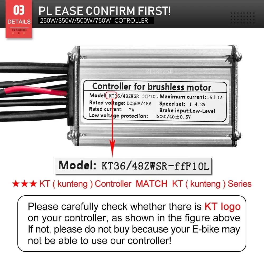 Electric Bike Controller Aluminum Accessory 250W 350W 500W 750W Light Function Scooter Battery Display