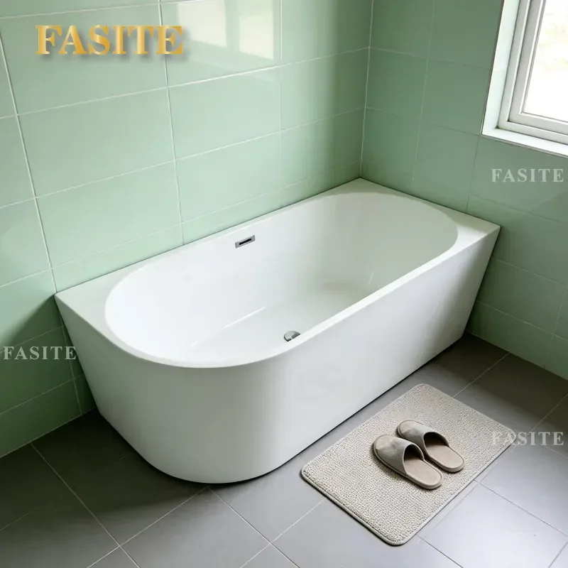 For Acrylic Independent Rectangular Bathtub High Quality Hot Tub Household Bathroom Spa Soaking Bath