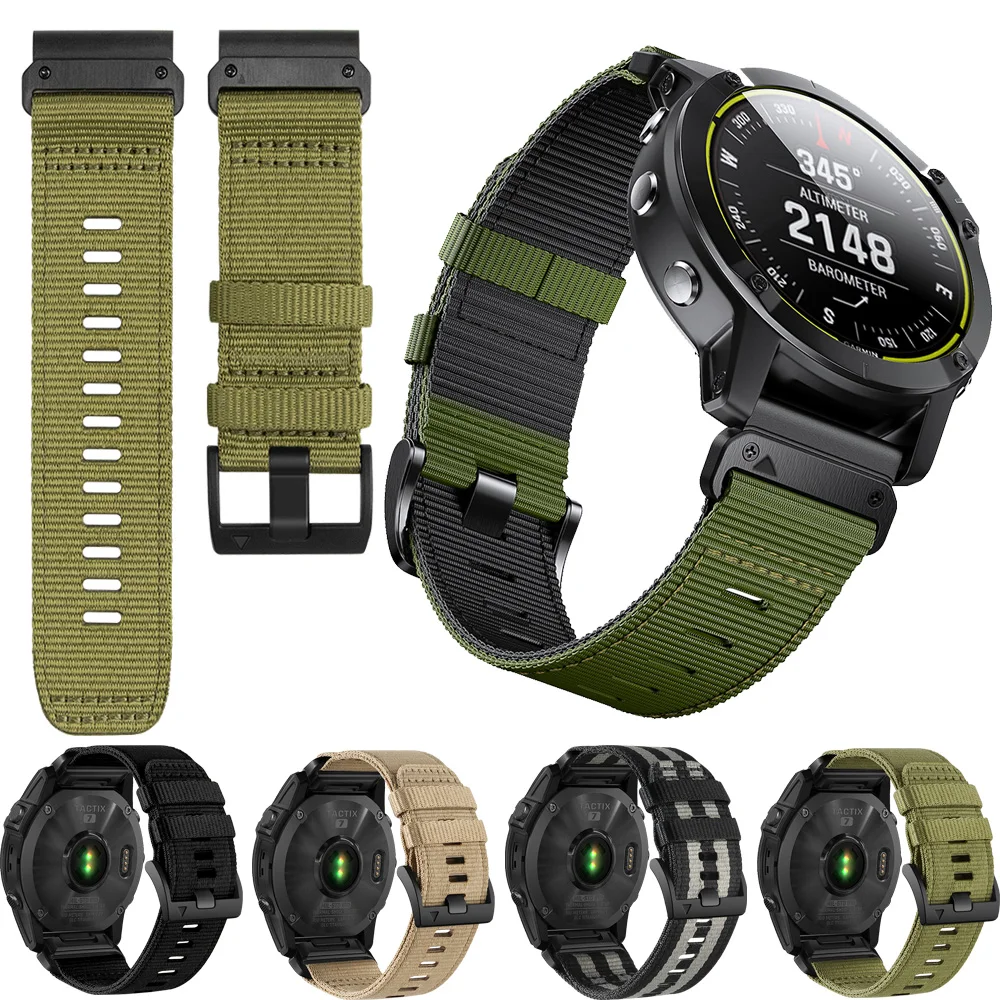 

Официальный нейлоновый холщовый ремешок Quickfit для Garmin Fenix 8 51 мм/47 мм Fenix E 7 7X Pro 6X 6 Pro 5 5X Plus Браслет-браслет Enduro3