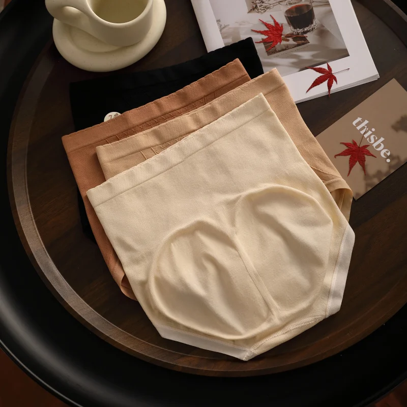 Calcinha de cintura alta para mulheres, cuecas respiráveis femininas, lingerie sexy, roupa íntima, lingerie da moda, 3 peças por conjunto